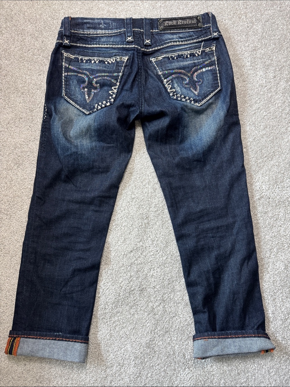 Buckle Rock Revival Jeans Charlotte Capri Size 26 Embellished Back Pocket